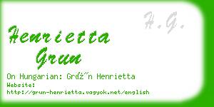 henrietta grun business card